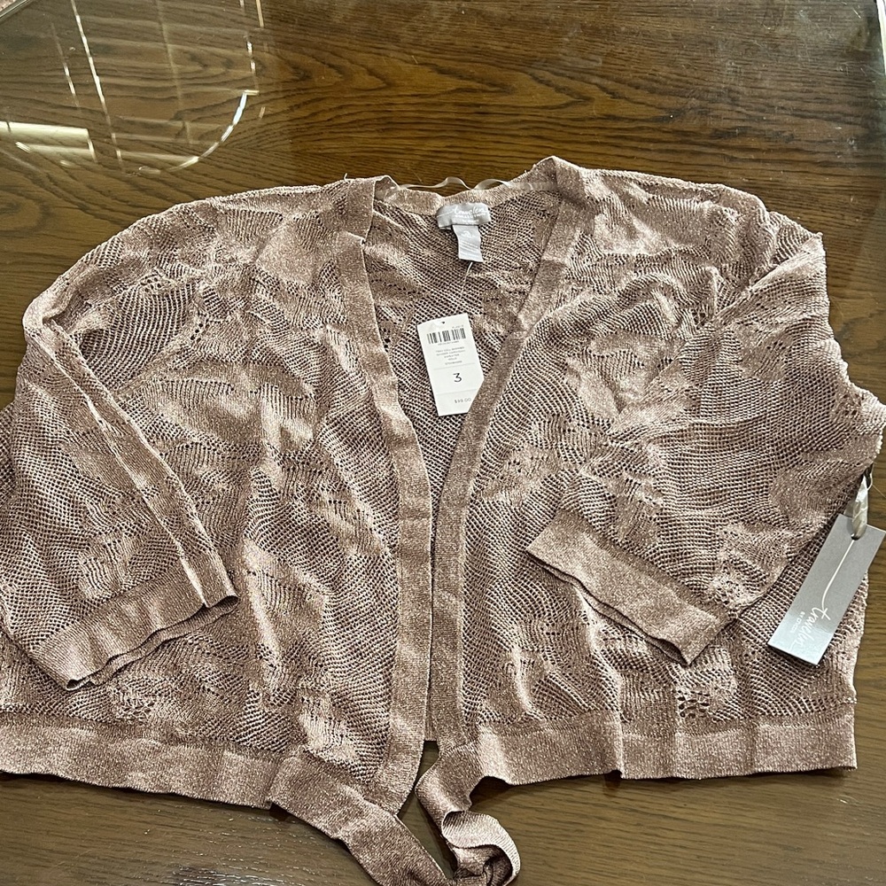 Travelers by Chico tie front glittery wrap NWT